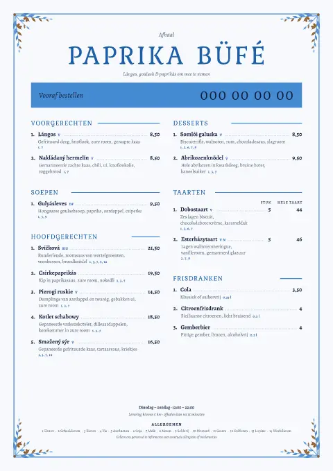 Paprika Stitch – voorbeeld van menukaarttemplate