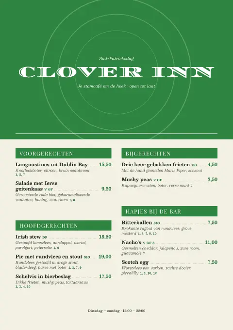 Emerald Rings – voorbeeld van menukaarttemplate
