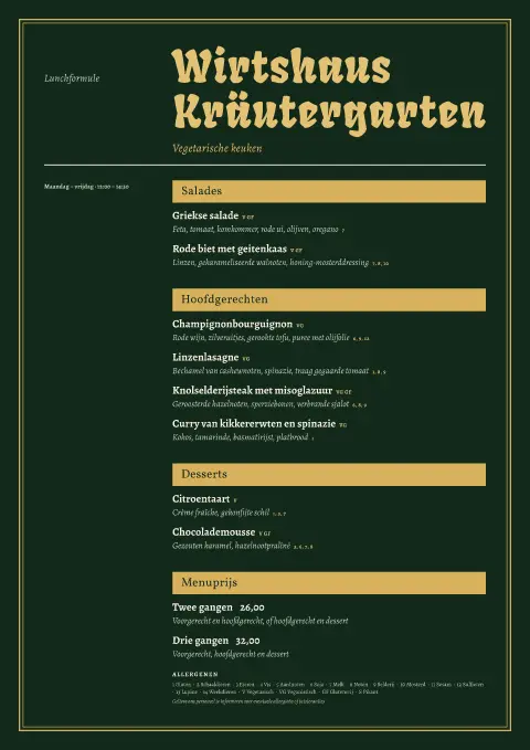 Alpine Greens – voorbeeld van menukaarttemplate