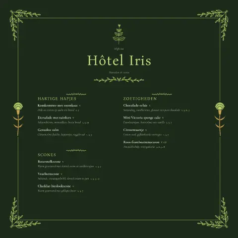 Green Hour – voorbeeld van menukaarttemplate