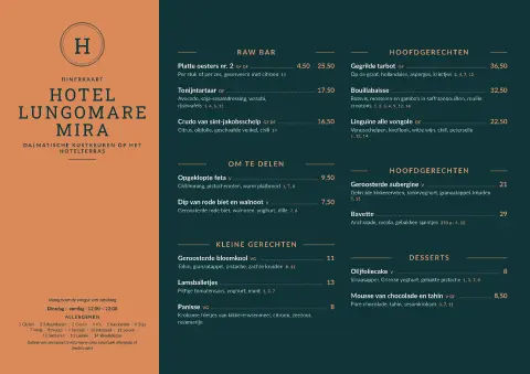 Copper Lungomare – voorbeeld van menukaarttemplate