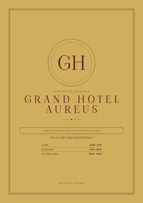 Gilt Tray – voorbeeld van menukaarttemplate