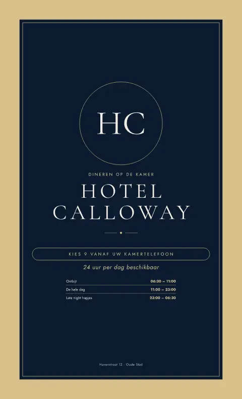 Champagne Nightcap – voorbeeld van menukaarttemplate