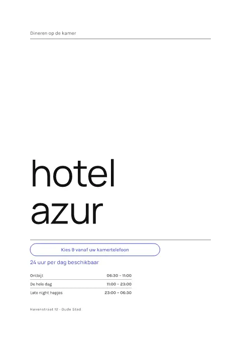 Dial Nine – voorbeeld van menukaarttemplate