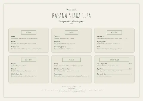 Linden Weekdays – voorbeeld van menukaarttemplate