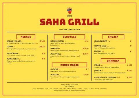 Pop Shawarma – voorbeeld van menukaarttemplate