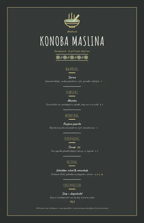 Konoba Chalk – voorbeeld van menukaarttemplate