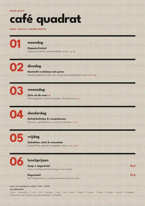 Primary Week – voorbeeld van menukaarttemplate