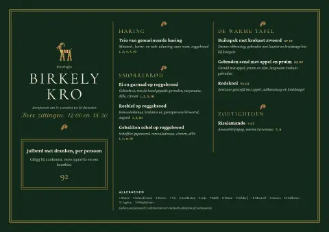 Evergreen Snaps – voorbeeld van menukaarttemplate