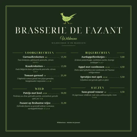 Brabançonne – voorbeeld van menukaarttemplate