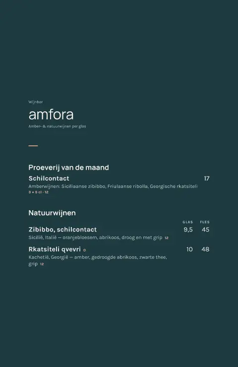 Amber Flight – voorbeeld van menukaarttemplate