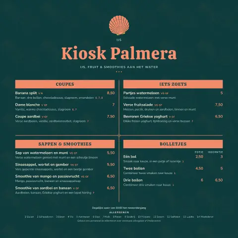 Pineapple Lagoon – voorbeeld van menukaarttemplate