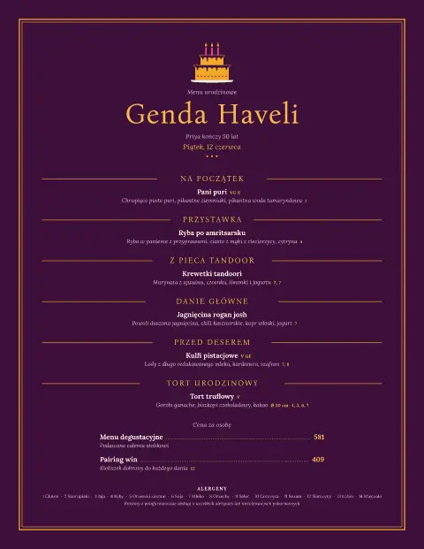 Nagietkowe świeczki – podgląd szablonu menu