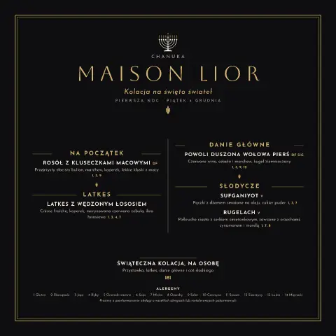 Złocona menora – strona 1 szablonu menu