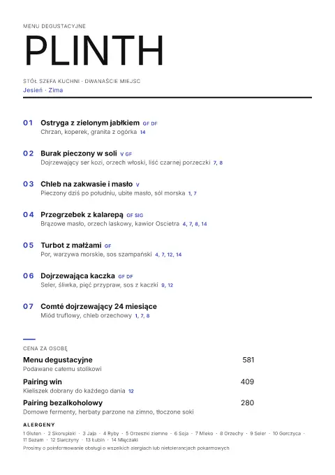 Ultramarynowy blok – podgląd szablonu menu