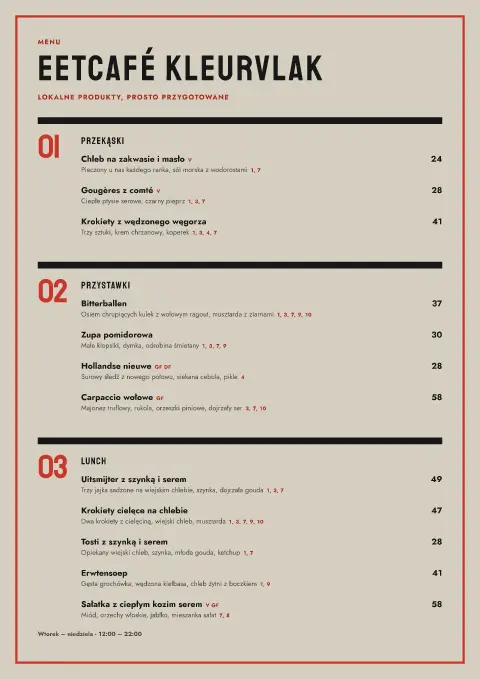Płaszczyzna i linia – podgląd szablonu menu