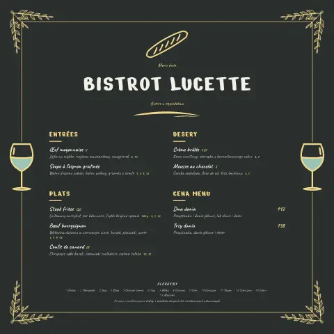 Bagietka na łupku – podgląd szablonu menu