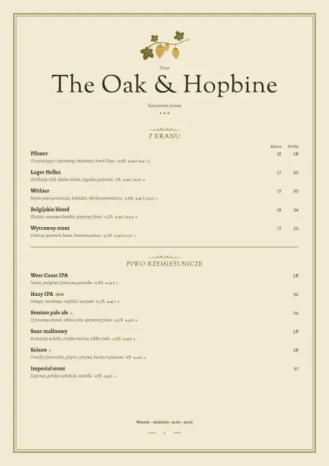 Chmielowa girlanda – podgląd szablonu menu