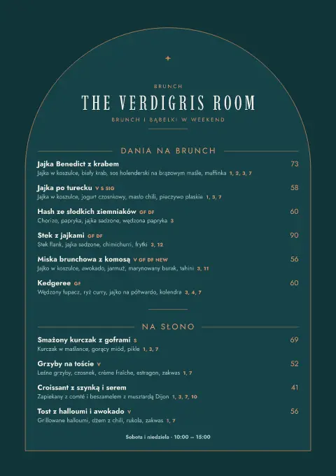 Miedziany łuk – podgląd szablonu menu