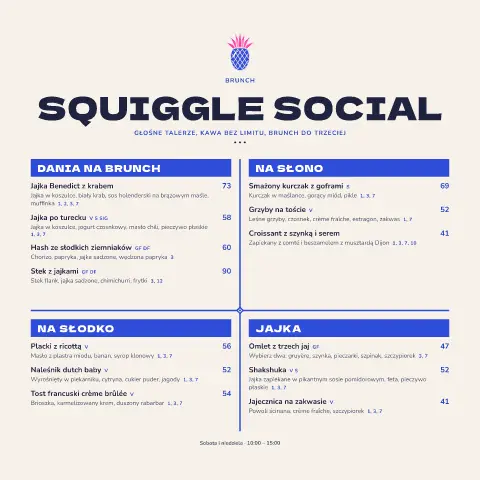 Zygzakowy brunch – podgląd szablonu menu