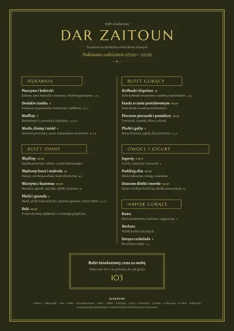 Świt zaitoun – podgląd szablonu menu