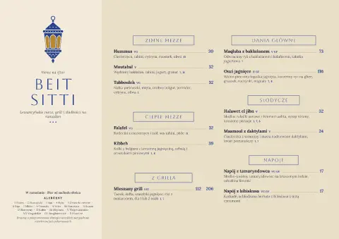 Krata o zachodzie – podgląd szablonu menu