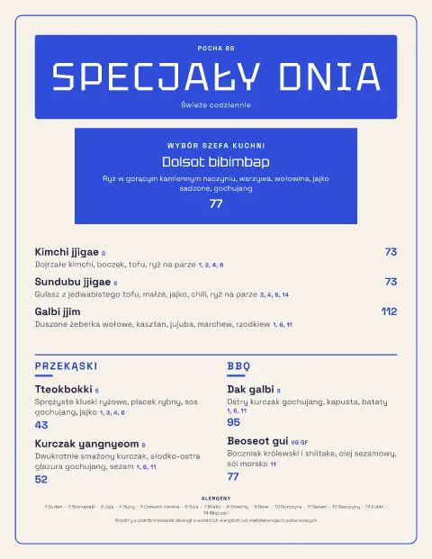Neon pocha – podgląd szablonu menu
