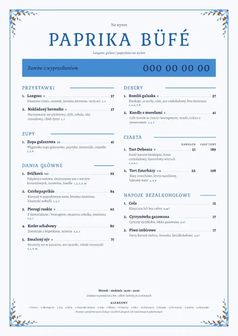 Paprykowy ścieg – podgląd szablonu menu