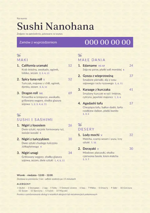 Pierwiosnkowe maki – podgląd szablonu menu