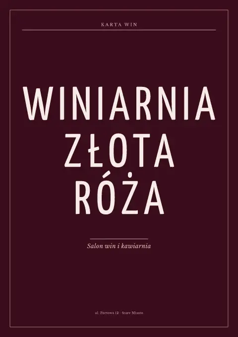 Aksamitna winiarnia – podgląd szablonu menu