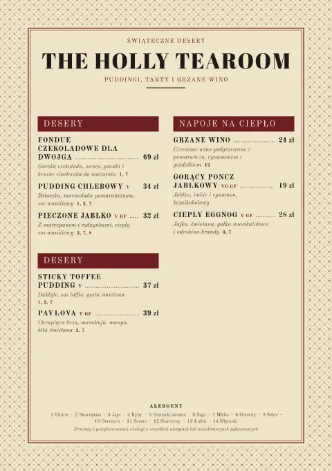 Puddingowa prasa – podgląd szablonu menu