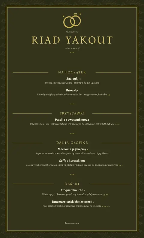 Oliwkowy dziedziniec – podgląd szablonu menu