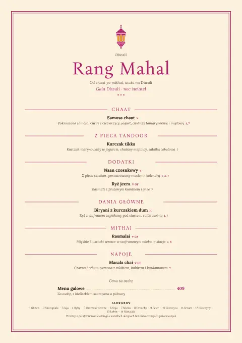 Lampy marzanny – podgląd szablonu menu