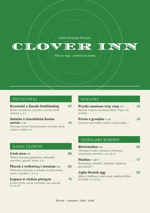 Szmaragdowe kręgi – podgląd szablonu menu