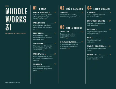 Bulion z odlewni – podgląd szablonu menu
