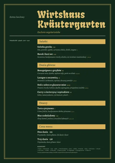 Alpejska zieleń – podgląd szablonu menu