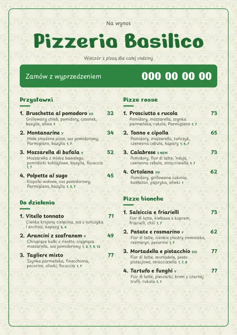Bazyliowe bazgroły – podgląd szablonu menu