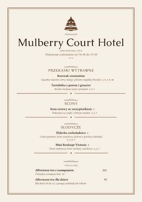Sepiowy sad – podgląd szablonu menu