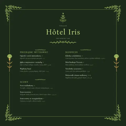 Zielona godzina – podgląd szablonu menu