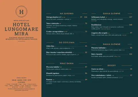 Miedziane lungomare – podgląd szablonu menu