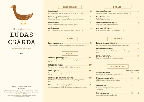 Gęsie żniwa – podgląd szablonu menu