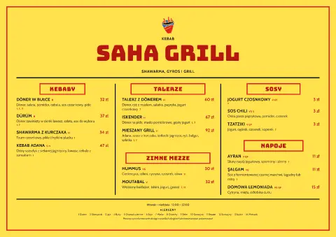 Pop shawarma – podgląd szablonu menu