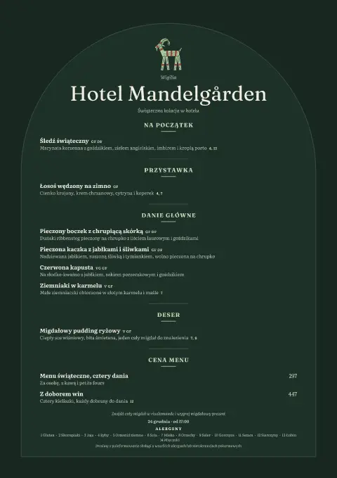 Migdałowy prezent – podgląd szablonu menu