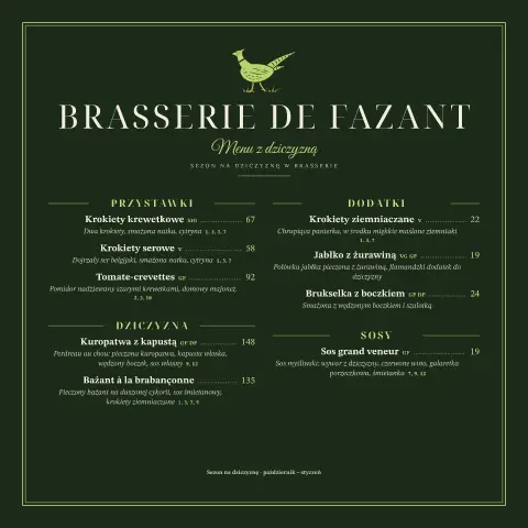 Brabançonne – podgląd szablonu menu