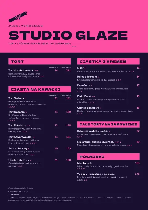 Lukrowany dyplom – podgląd szablonu menu