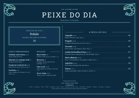 Quadro das profundezas – pré-visualização do modelo de menu