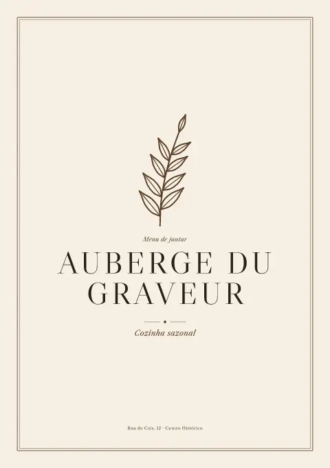 Loureiro gravado – pré-visualização do modelo de menu