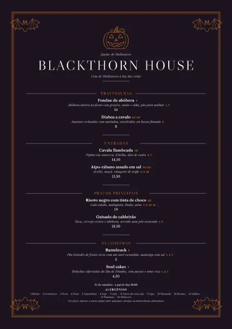 Lanterna oca – pré-visualização do modelo de menu