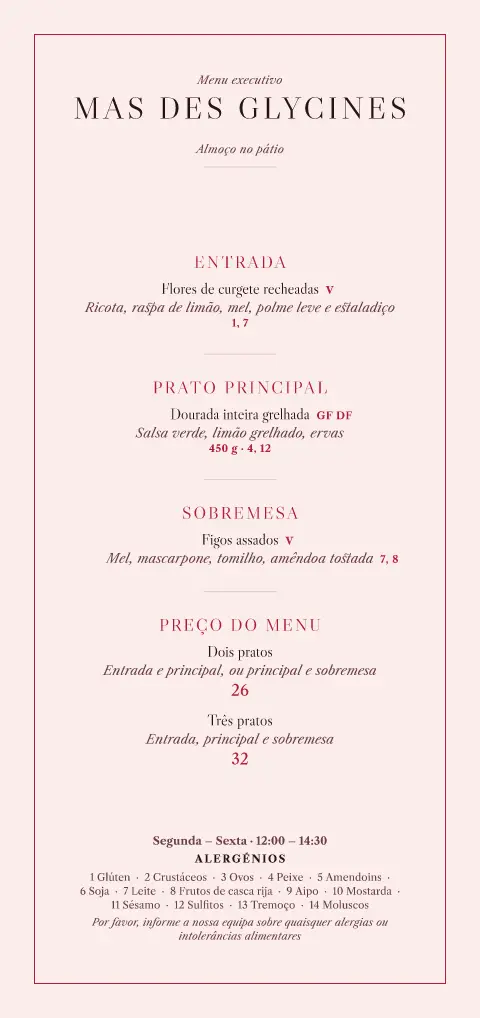 Meio-dia rosé – pré-visualização do modelo de menu