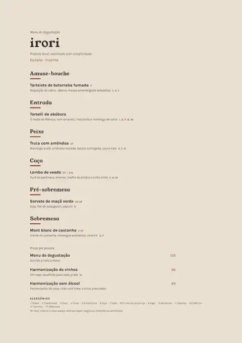 Forno de outono – pré-visualização do modelo de menu